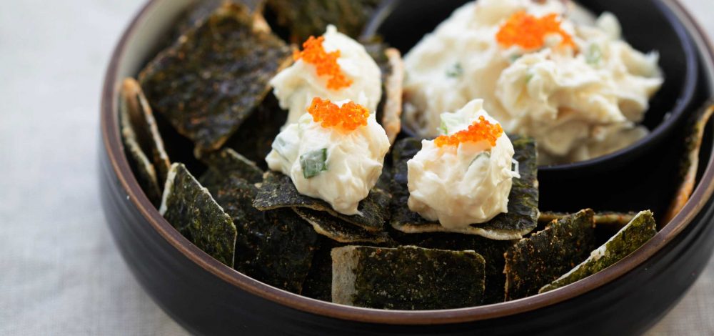 Asian Crab Rangoon Dip with Seaweed Crisps