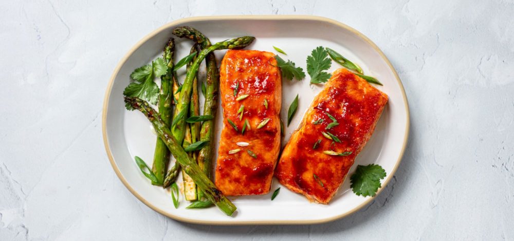 Go-Chu-Jang Glazed Salmon with Asparagus