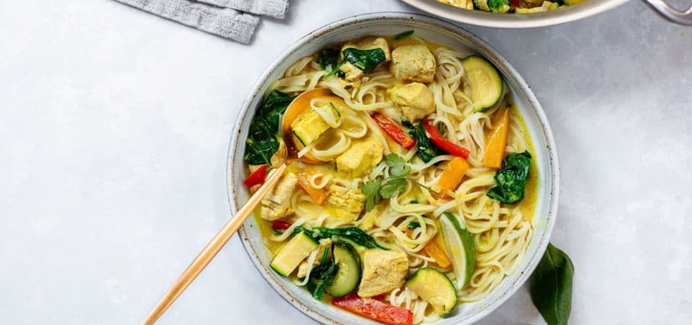 Green Vegetables and Chicken Curry