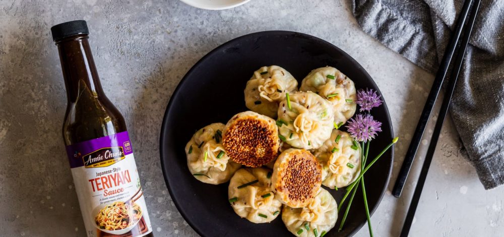 Shiitake Mushroom Dumplings with Honey Teriyaki Sauce