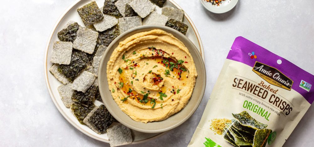 Sesame Miso Hummus with Seaweed Crisps