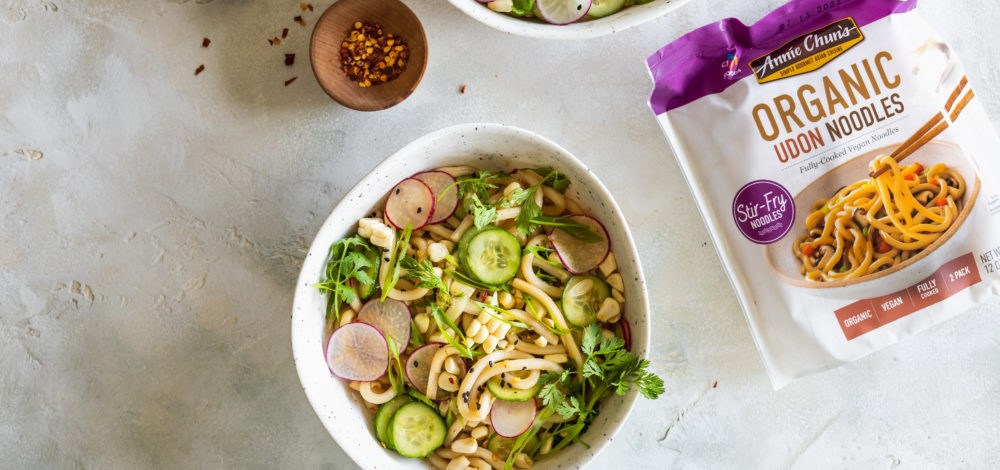 Chilled Udon Noodles with Sesame Garlic Dressing