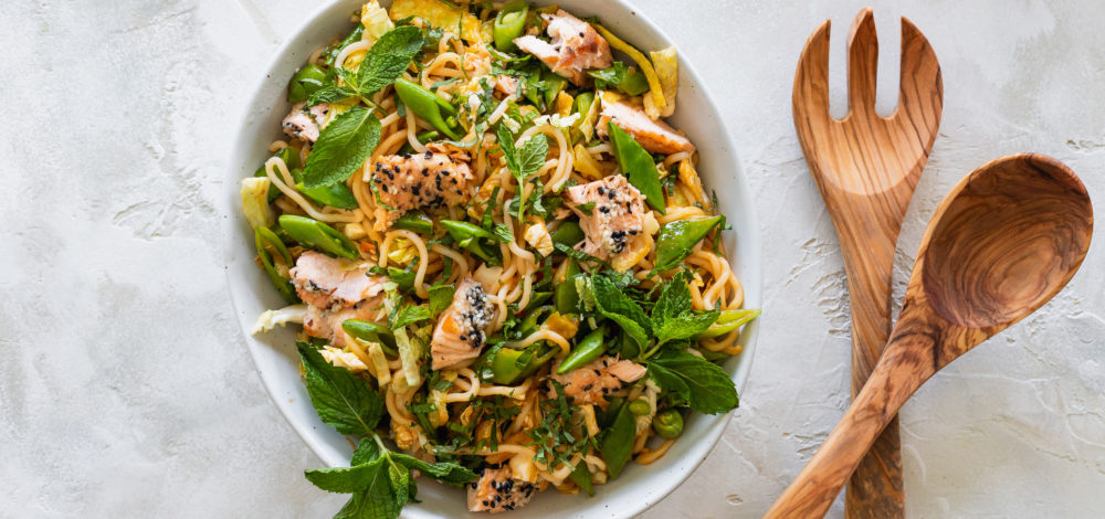 Chilled Sweet Chili Noodle And Salmon Salad