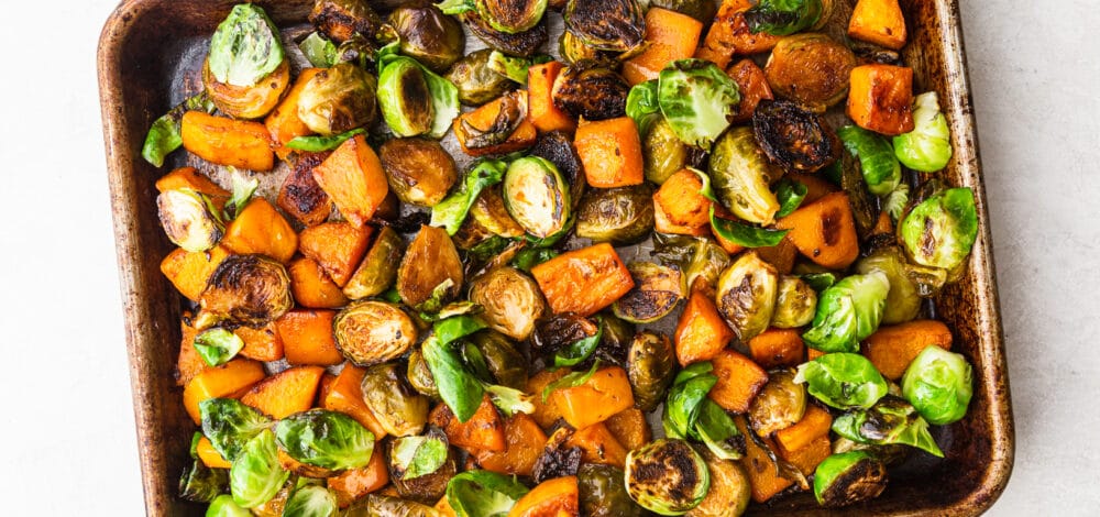 Teriyaki Roasted Butternut Squash & Brussels Sprouts