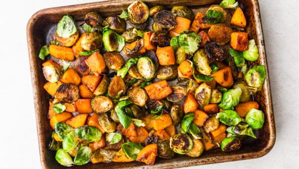 Teriyaki Roasted Butternut Squash & Brussels Sprouts