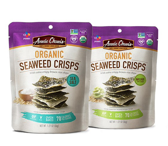 Two packages of ORGANIC SEAWEED CRISPS