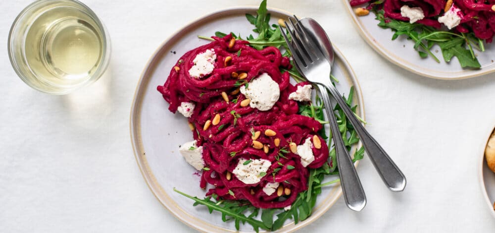 Beet Sauce Udon Pasta