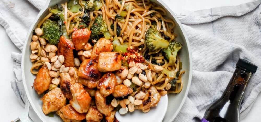 Sweet Miso Glazed Chicken and Noodles